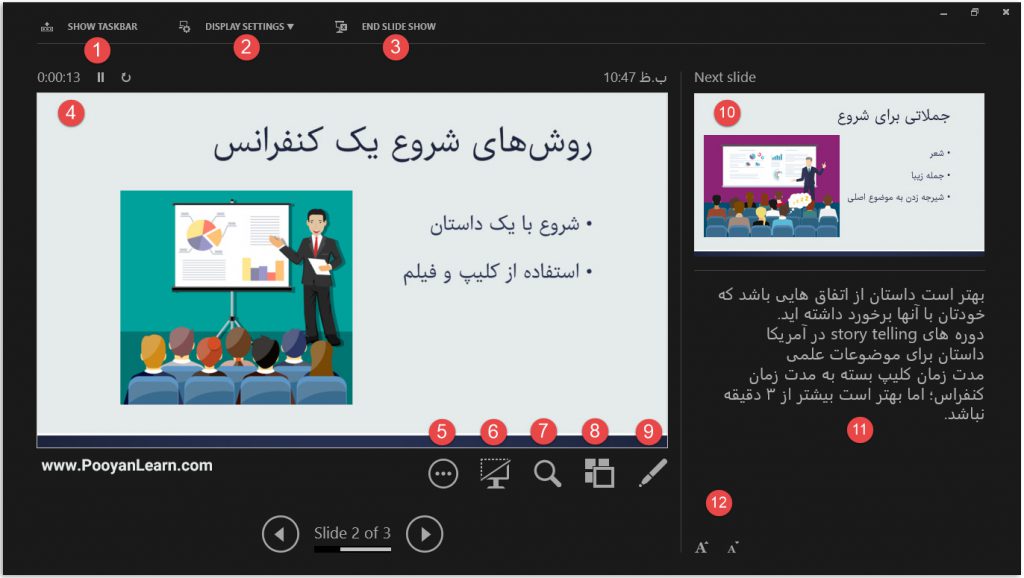 توضیحات presenter view