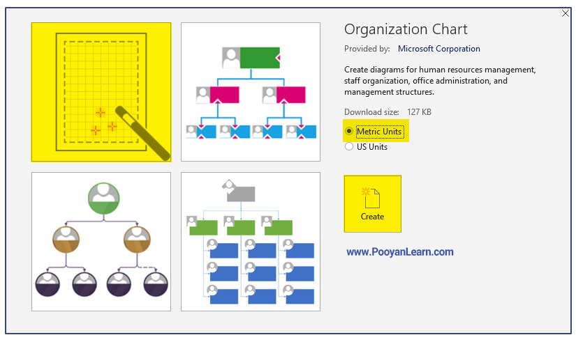 رسم چارت سازمانی با نرم‌افزار  Visio