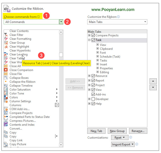 سفارشی کردن محیط نرم‌افزار مدیریت پروژه MSP
